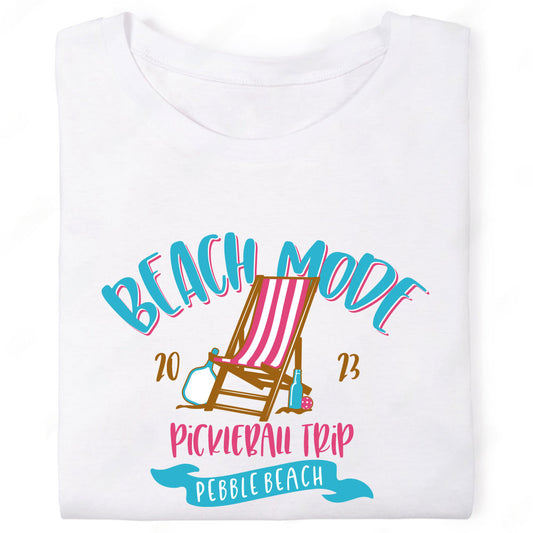 Beach Mode Pickleball Trip Pebble Beach Chair Paddle Bottle T-Shirt
