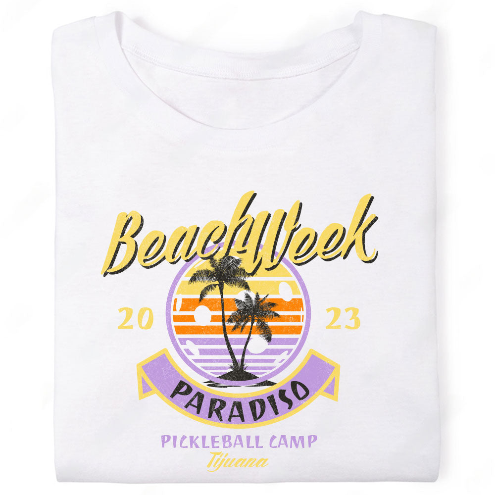 Beach Week Paradiso Pickleball Camp Tijuana Mexico Palm Trees T-Shirt