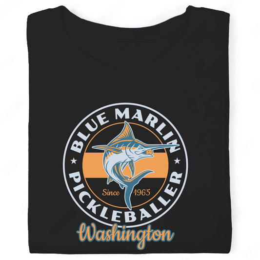 Blue Marlin Pickleballer Washington Since 1965 Pickleball Swordfish T-Shirt
