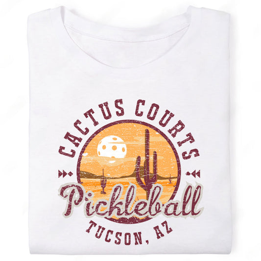Cactus Courts Pickleball Tucson Arizona Desert Heat Landscape T-Shirt