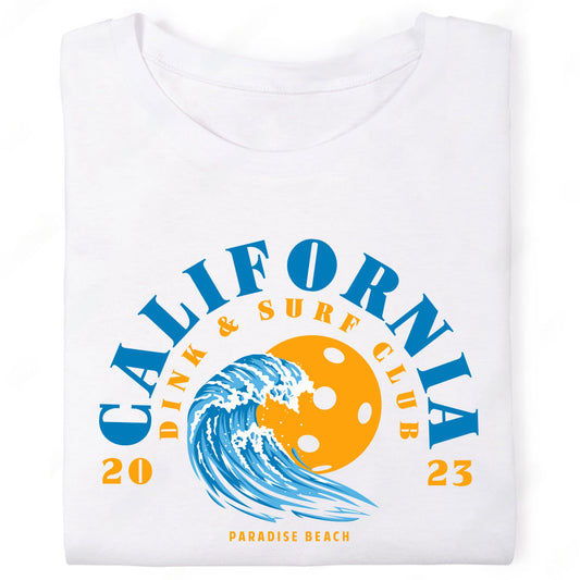 California Dink and Surf Club Paradise Beach Wave T-Shirt