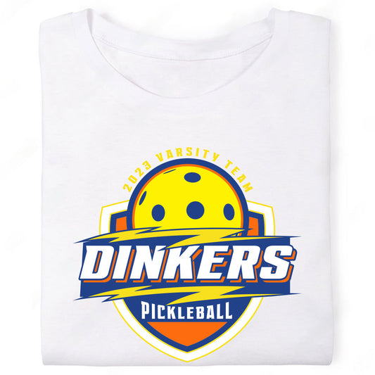 Dinkers Pickleball Bright Action Lightning 2023 Varsity Team T-Shirt