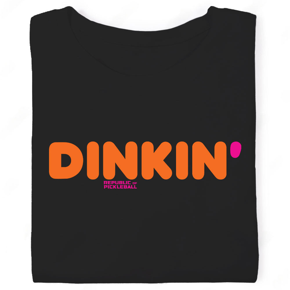 republic of pickleball shirt Dunkin Donuts Logo Parody Dinkin black tshirt