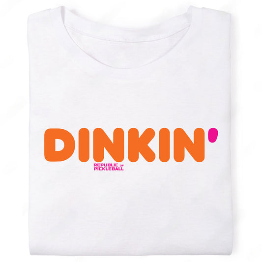 republic of pickleball shirt Dunkin Donuts Logo Parody Dinkin white tshirt