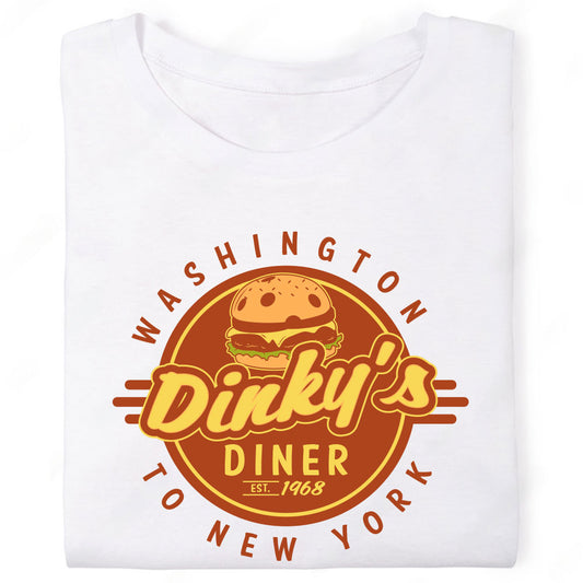 Dinkys Diner Washington to New York Pickleball Burger T-Shirt