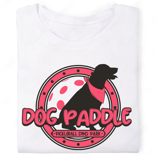 Dog Paddle Pickleball Dog Park Black Lab Red Handkerchief T-Shirt