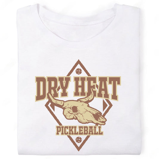 Dry Heat Pickleball Cow Skull T-Shirt