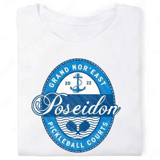 Grand Noreast Poseidon Pickleball Courts Northeast Nautical Anchor Waves T-Shirt