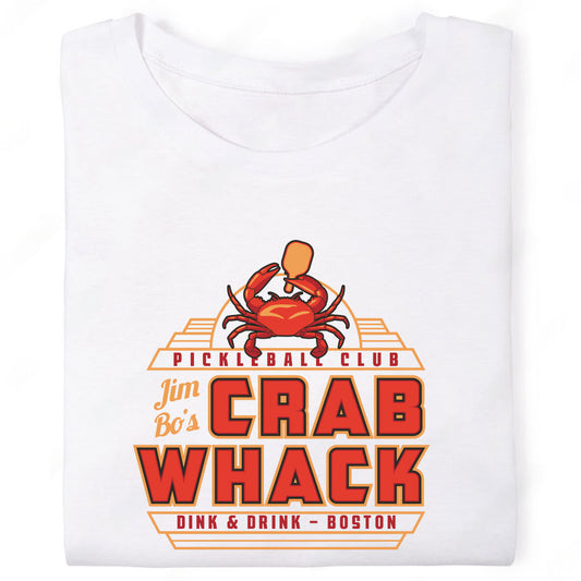 Jim Bo's Crab Whack Dink and Drink Boston Pickleball Club T-Shirt