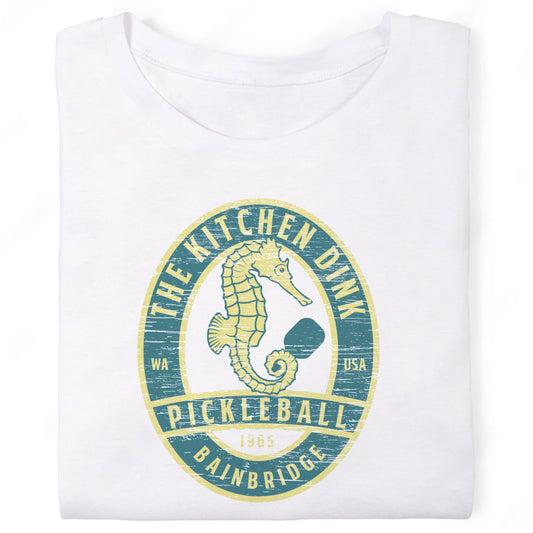 The Kitchen Dink Pickleball Bainbridge Washington 1965 Seahorse T-Shirt