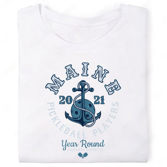 Maine Pickleball Players Year Round Indoor Courts Anchor T-Shirt