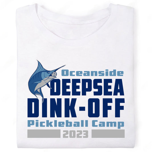 Oceanside Deep Sea Dink Off Pickleball Camp Marlin Swordfish T-Shirt