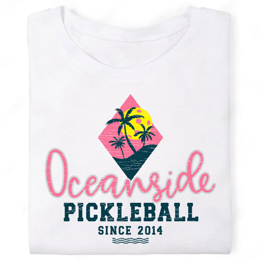 Oceanside Pickleball Since 2014 Palm Trees Diamond T-Shirt