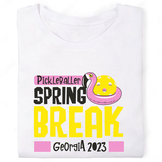 Pickleballer Spring Break Georgia Pickleball Inflatable Flamingo Floatie T-Shirt