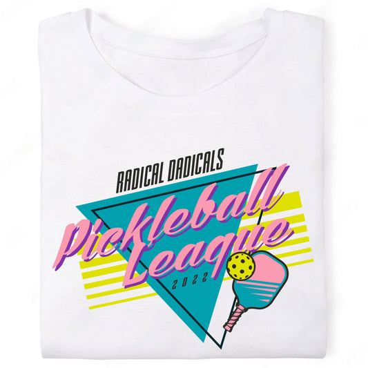 Radical Dadicals Retro Vintage 80s Pickleball League T-Shirt