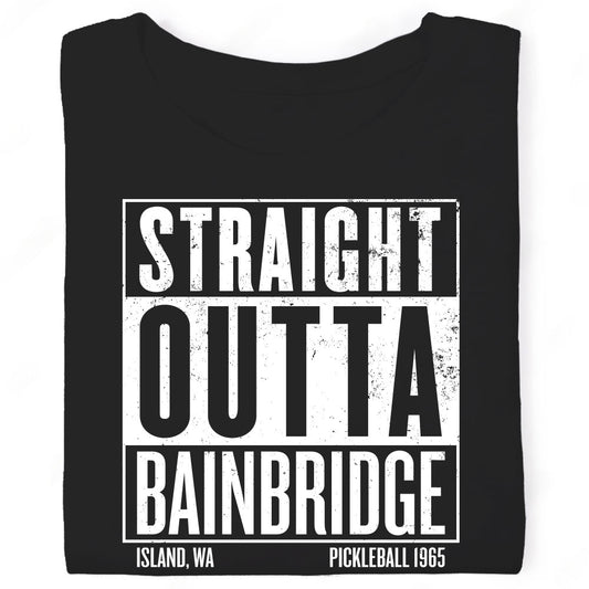 republic of pickleball shirt straight outta bainbridge compton parody tshirt