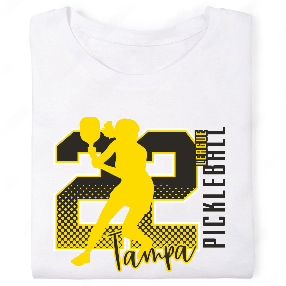 Tampa Pickleball League Male Female Silhouettes T-Shirt
