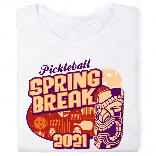 Pickleball Spring Break Retro Tiki T-Shirt