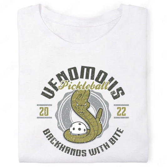 Venomous Pickleball Backhands with Bite Rattlesnake T-Shirt