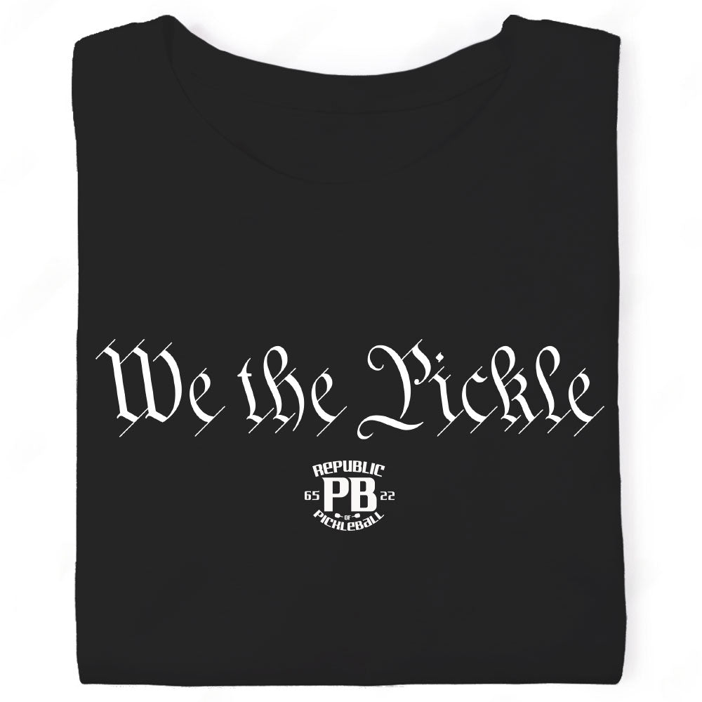 republic of pickleball shirt we the pickle black tshirt
