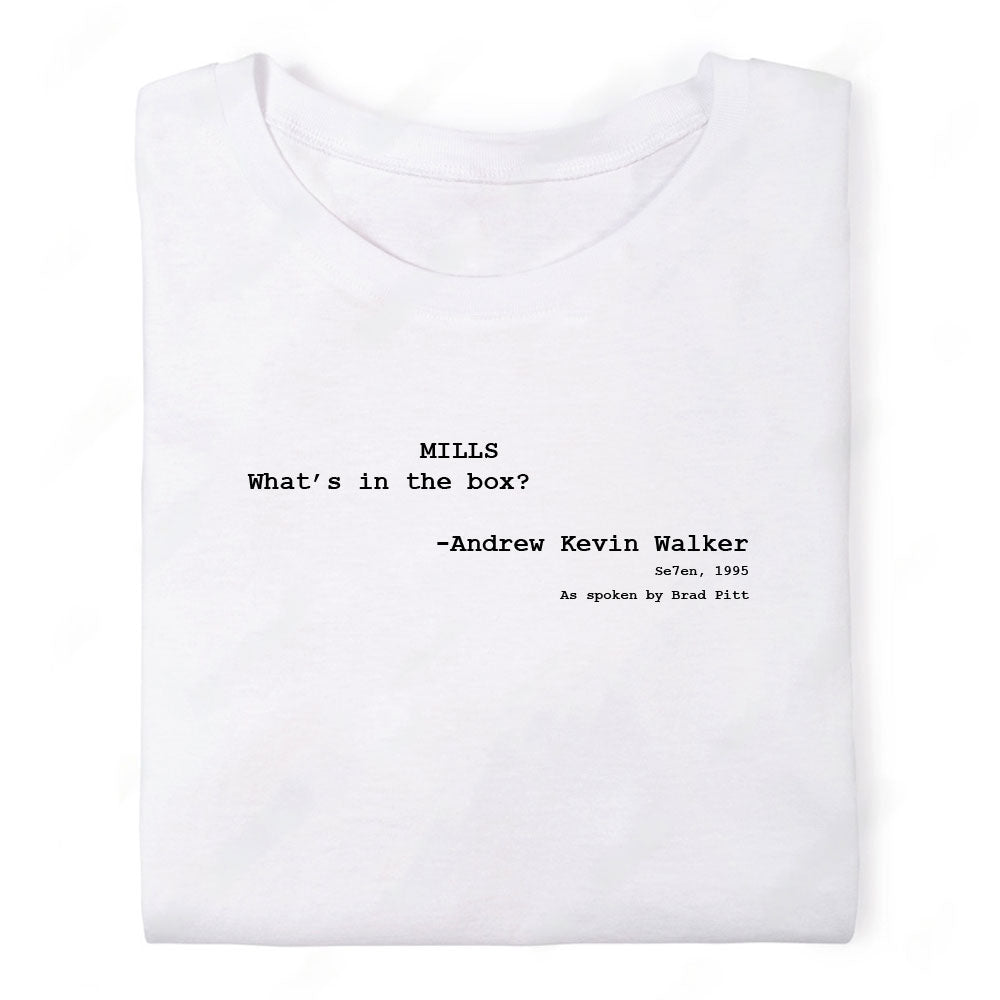 Screenwriter Tshirt - Se7en - Whats In the Box