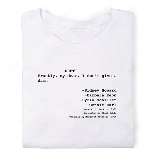 Screenwriter Tshirt - Gone With The Wind - Frankly My Dear I Dont Give a Damn