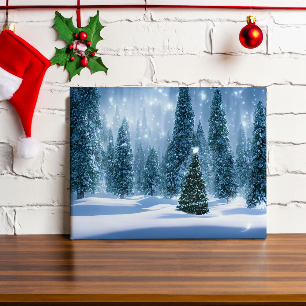 Christmas Tree Wilderness - Shimmering Forest - Canvas Print