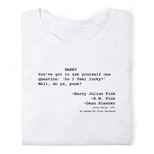 Screenwriter Tshirt - Dirty Harry - Do I Feel Lucky Well Do Ya Punk