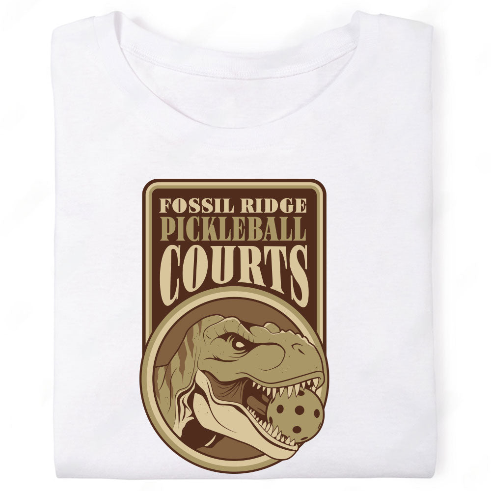 Fossil Ridge Pickleball Courts Tyrannosaurus T-Rex Dinosaur T-Shirt