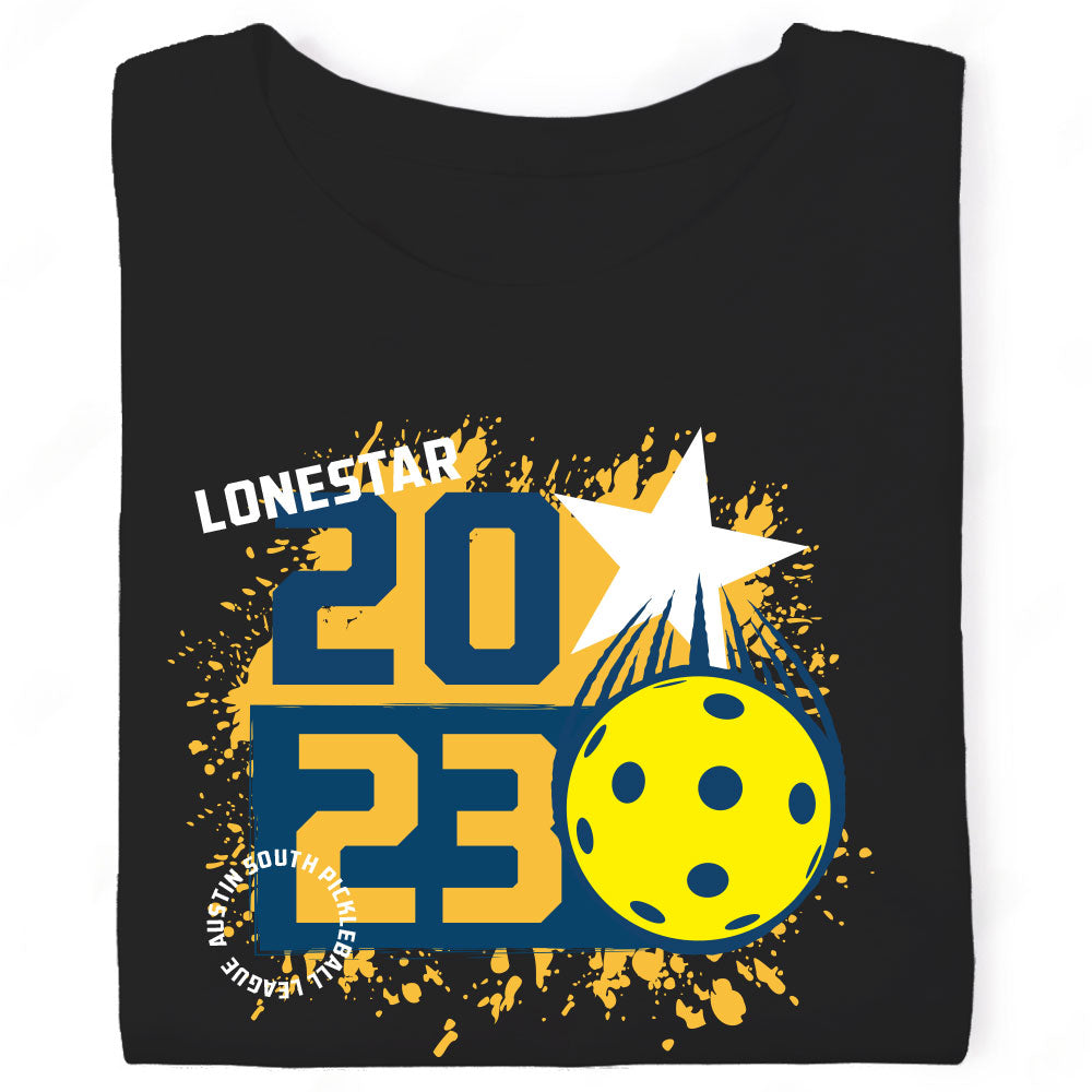 Lonestar 2023 Austin South Pickleball League Texas Star T-Shirt