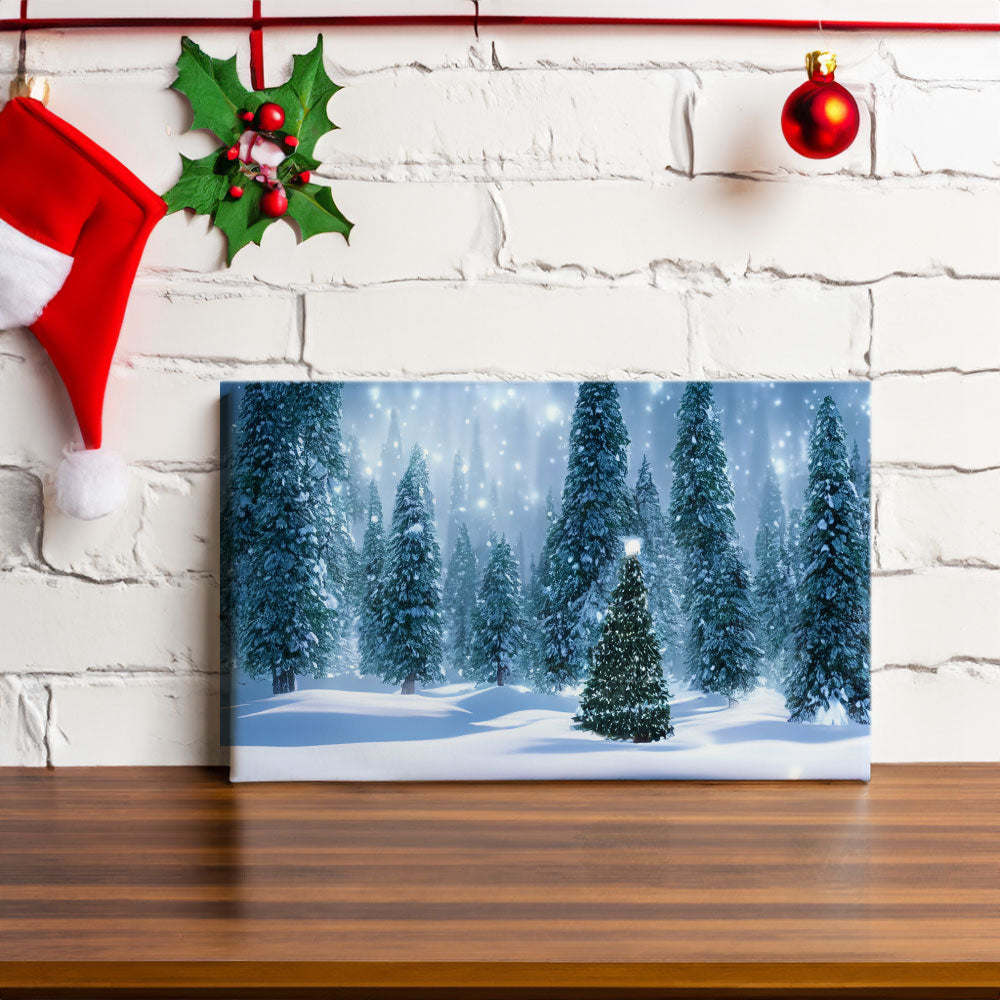 Christmas Tree Wilderness - Shimmering Forest - Canvas Print