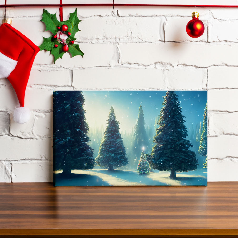 Christmas Tree Wilderness - Little One - Canvas Print