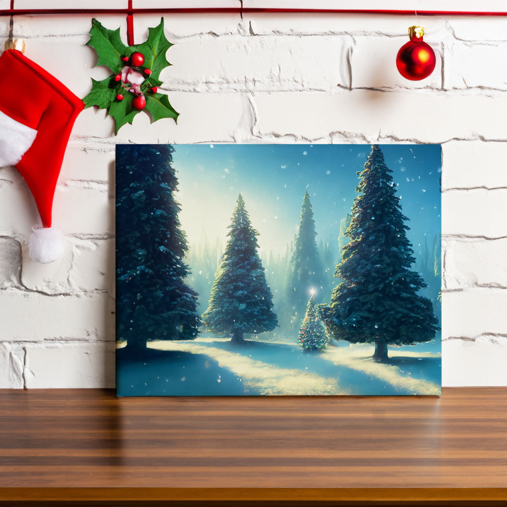 Christmas Tree Wilderness - Little One - Canvas Print